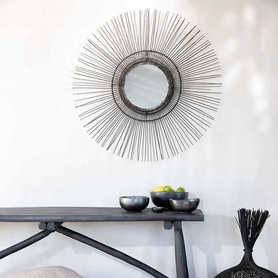 The Tropical Mirror - Black - L 90x90cm Bazar Bizar