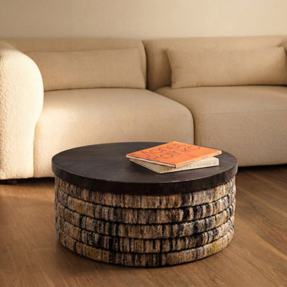 Banana Round Grey Wash Magani Coffee Table Bazar Bizar