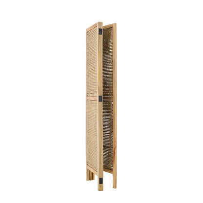Room Divider With Rattan Panels Natural Mango Wood J-Line