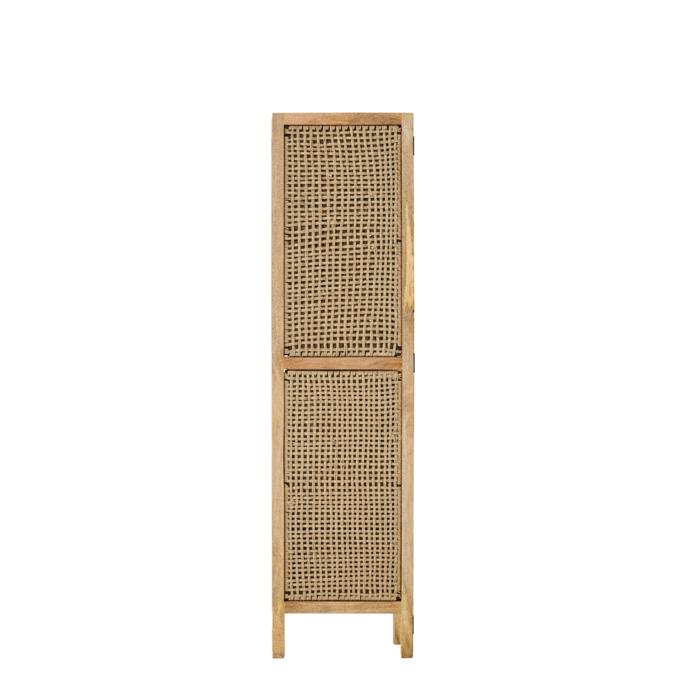 Room Divider With Rattan Panels Natural Mango Wood J-Line