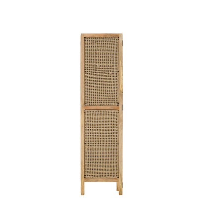 Room Divider With Rattan Panels Natural Mango Wood J-Line
