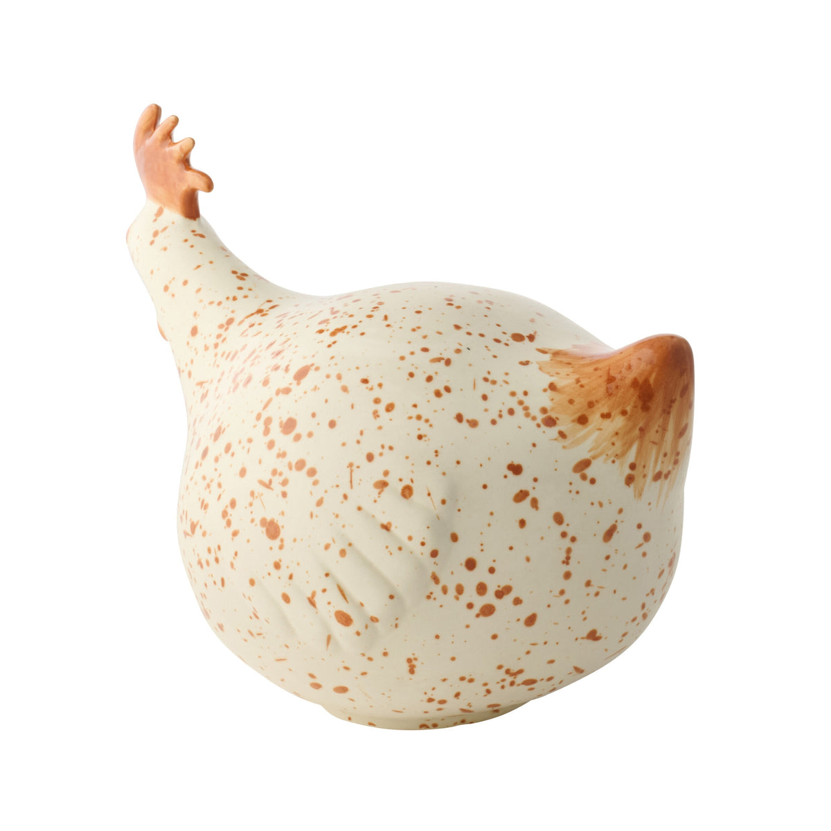 Ceramic Chicken White/Brown Large J-Line