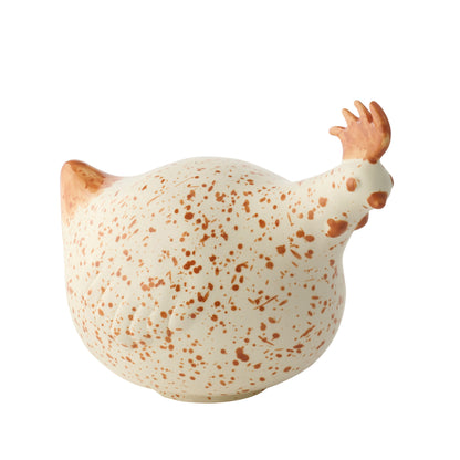 Ceramic Chicken White/Brown Large J-Line