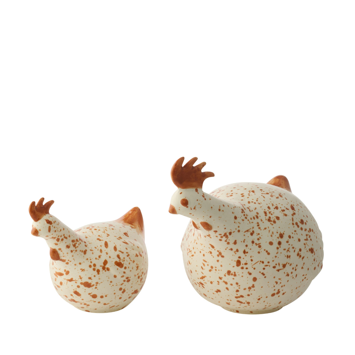 Ceramic Chicken White/Brown Large J-Line
