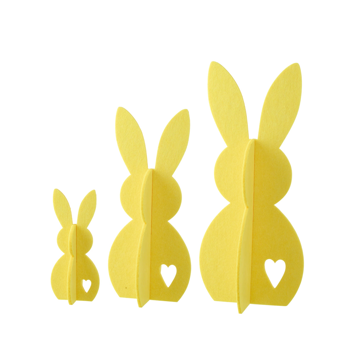 Easter Decoration Yellow Rabbit Felt Set of 3 J-Line