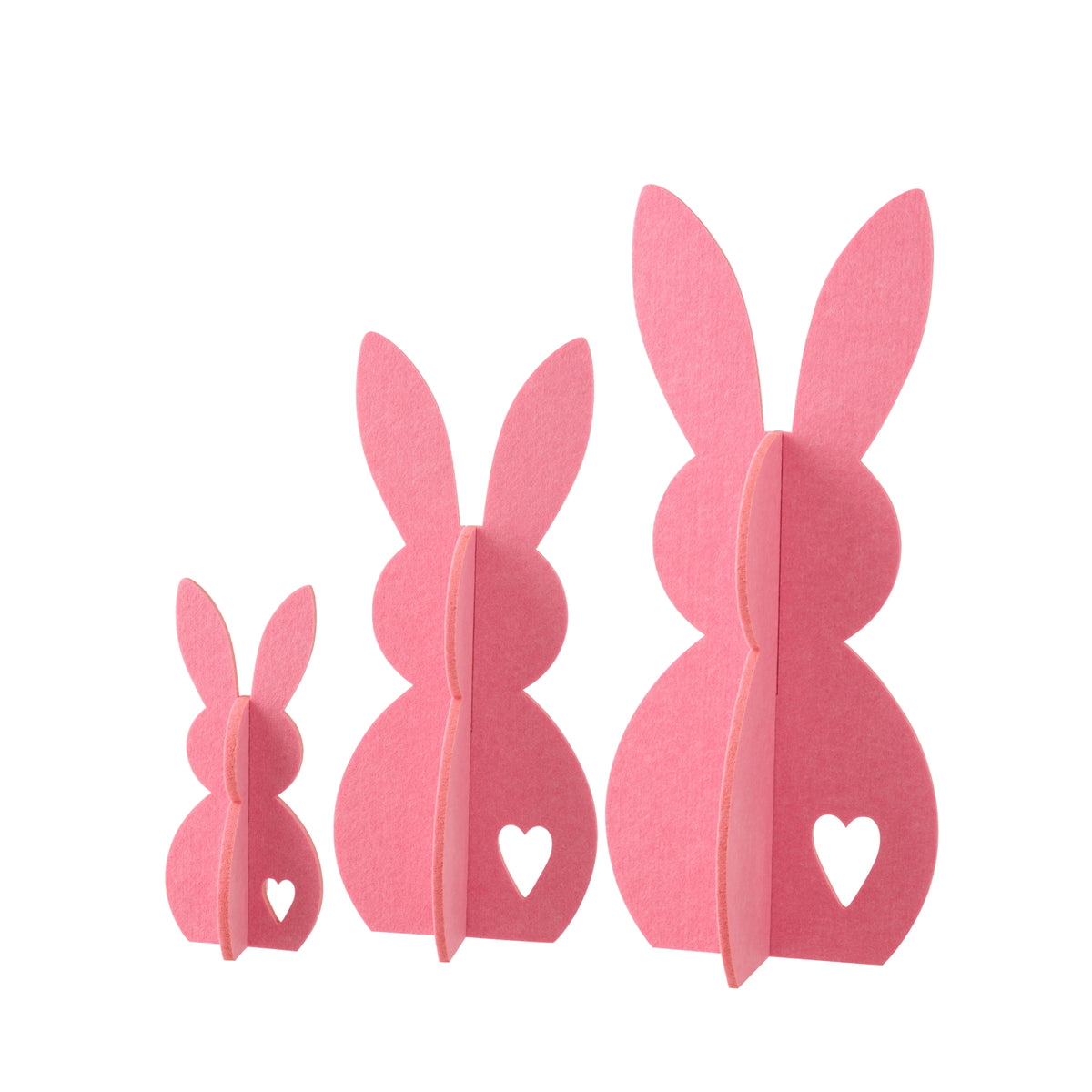Easter Decoration Pink Bunny Felt Set of 3 J-Line
