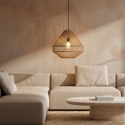 Linea Diamond Pendant Light Natural Ø44x42cm Raw Materials