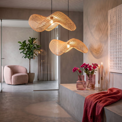 Wave Natural Large Raw Materials Pendant Light