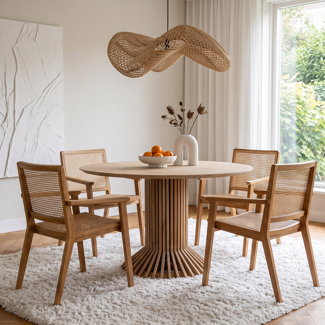 Wave Natural Large Raw Materials Pendant Light