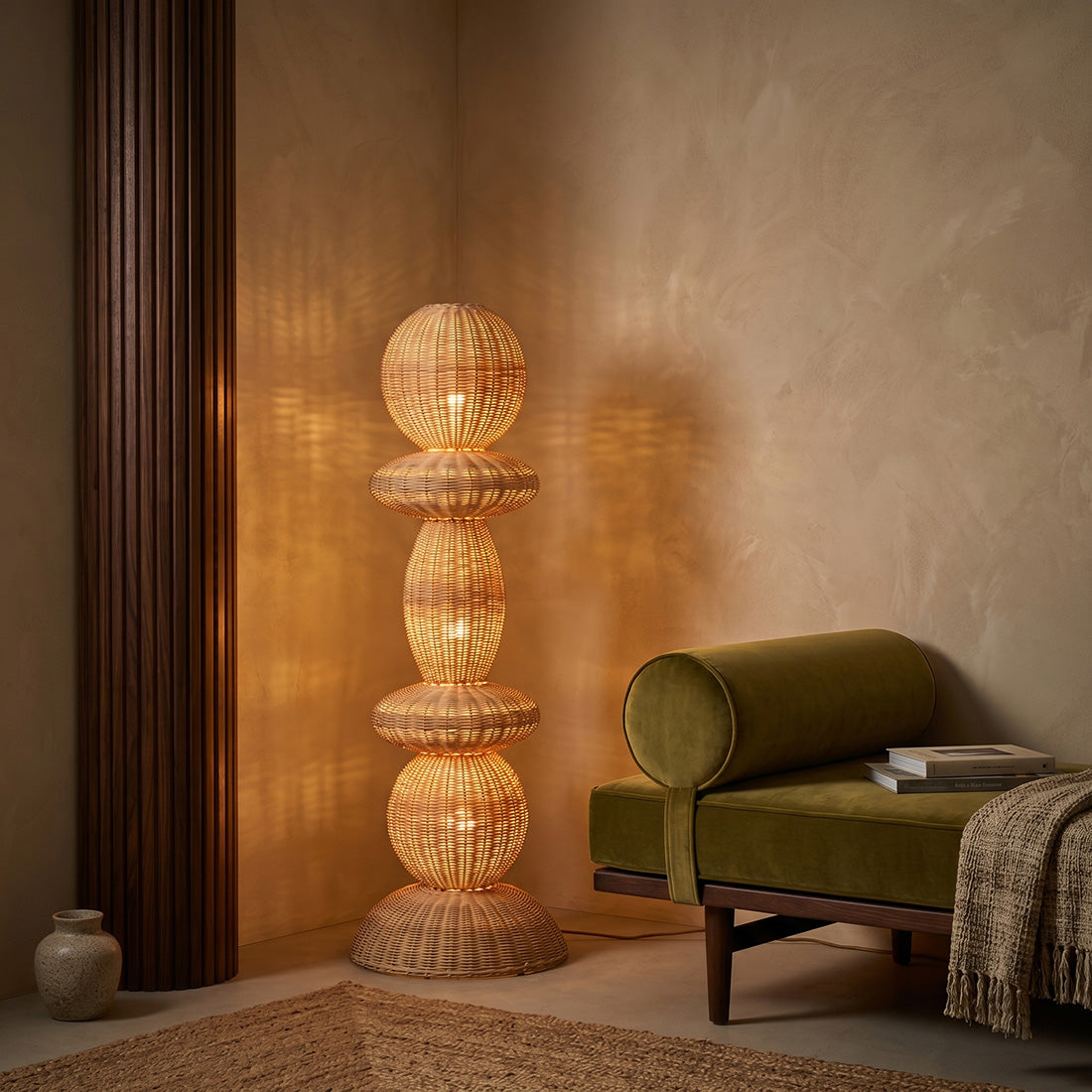 Tao Rattan Floor Lamp - 140cm Raw Materials