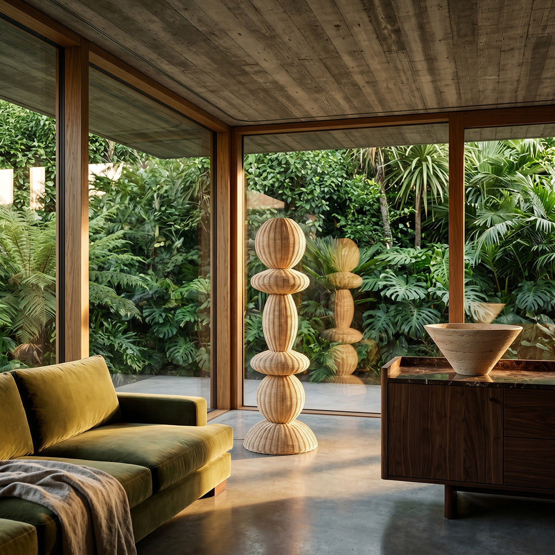 Tao Rattan Floor Lamp - 140cm Raw Materials