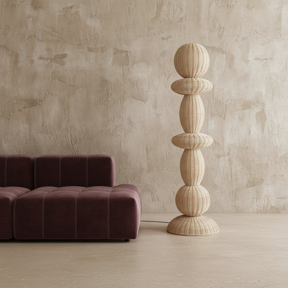 Tao rattan floor lamp - 175 cm Raw Materials