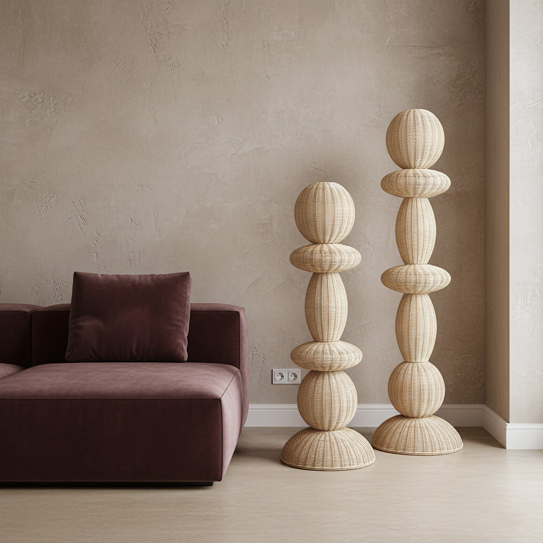 Tao rattan floor lamp - 175 cm Raw Materials
