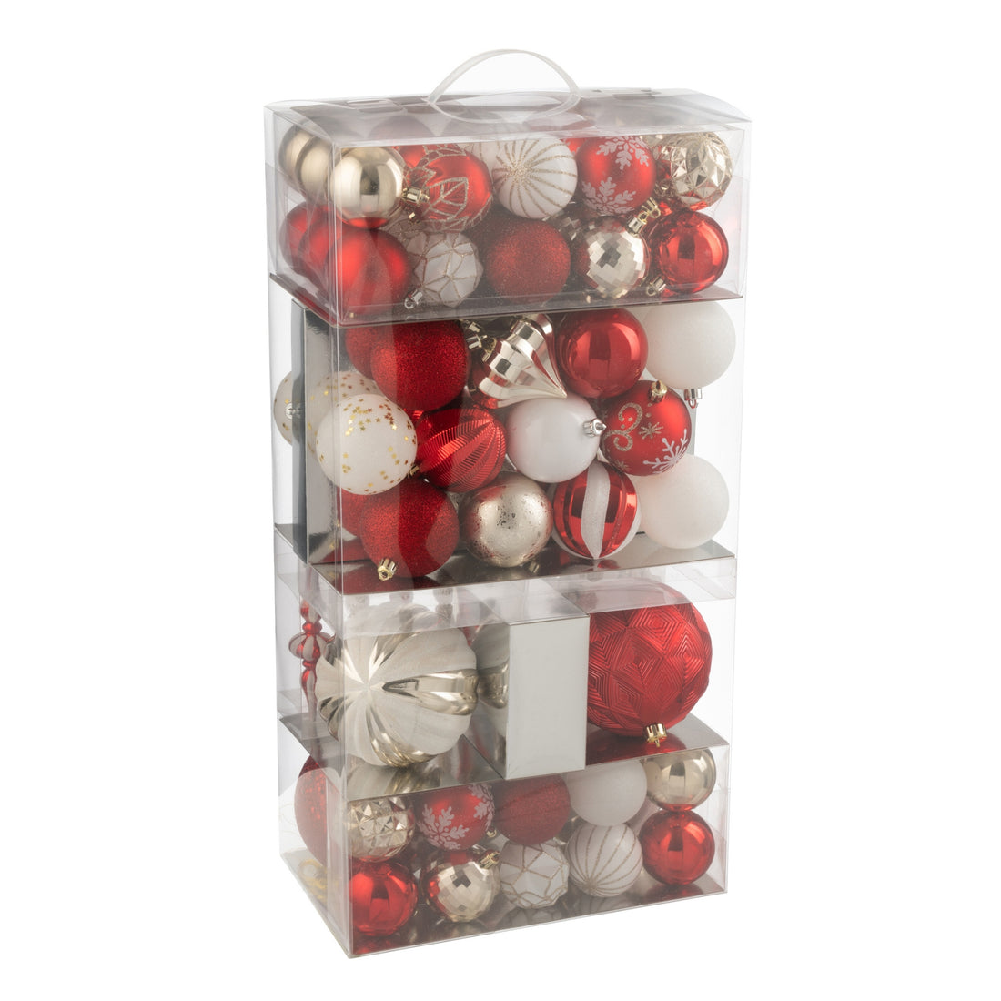 Box Of 80 Plastic Christmas Baubles Christmas Red/Gold-Colored J-Line