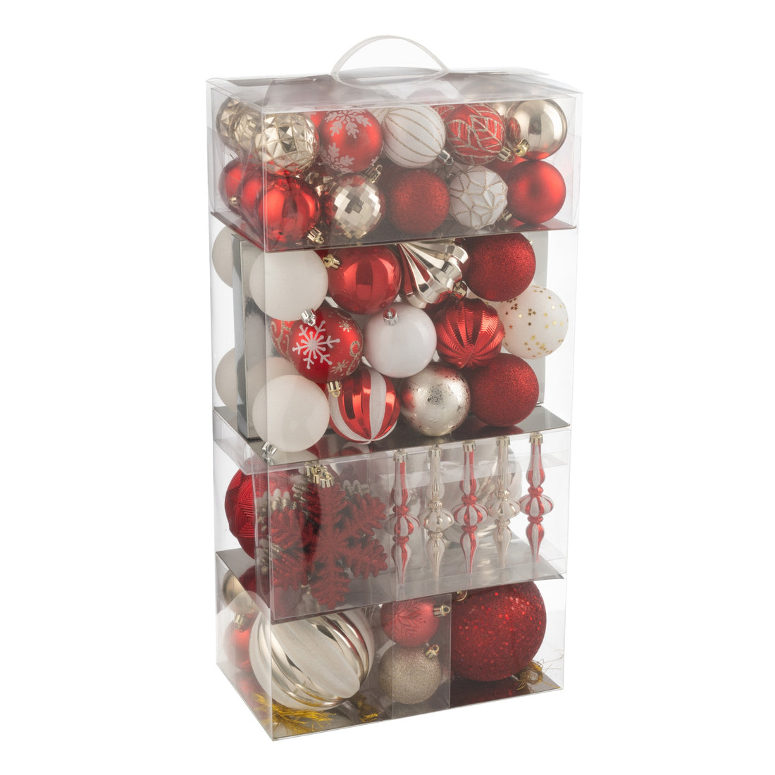 Box Of 80 Plastic Christmas Baubles Christmas Red/Gold-Colored J-Line