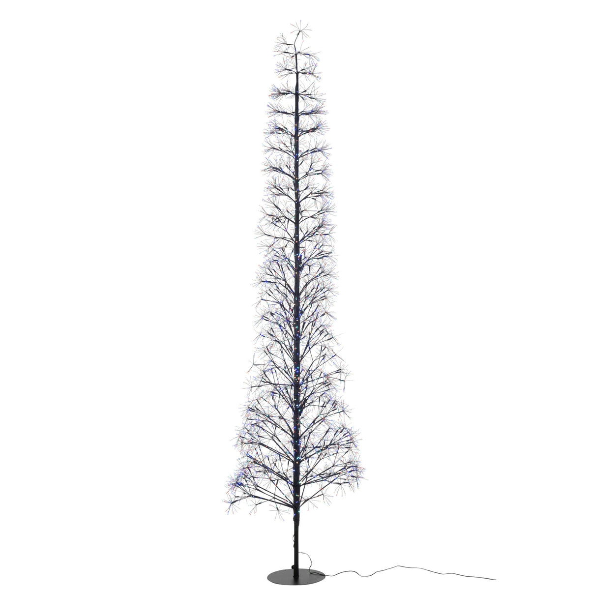 Christmas Tree Multicolor LED Lights Black Iron Extra Large H240cm J-Line