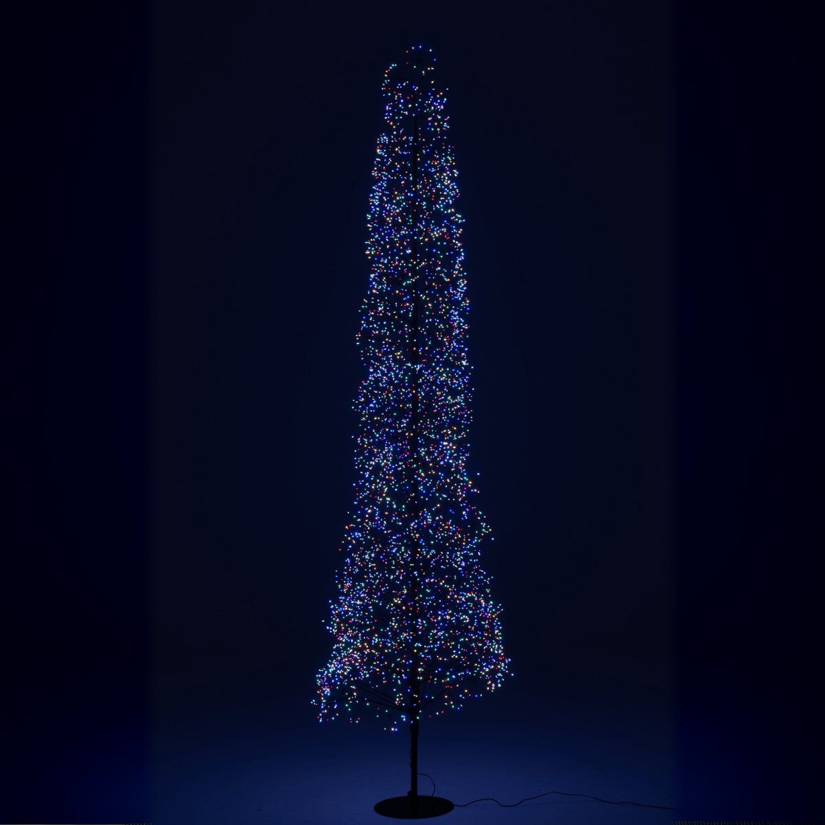 Christmas Tree Multicolor LED Lights Black Iron Extra Large H240cm J-Line
