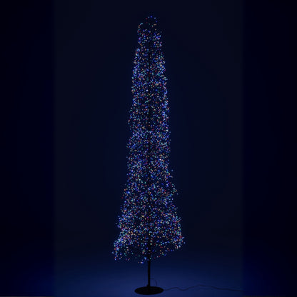 Christmas Tree Multicolor LED Lights Black Iron Extra Large H240cm J-Line