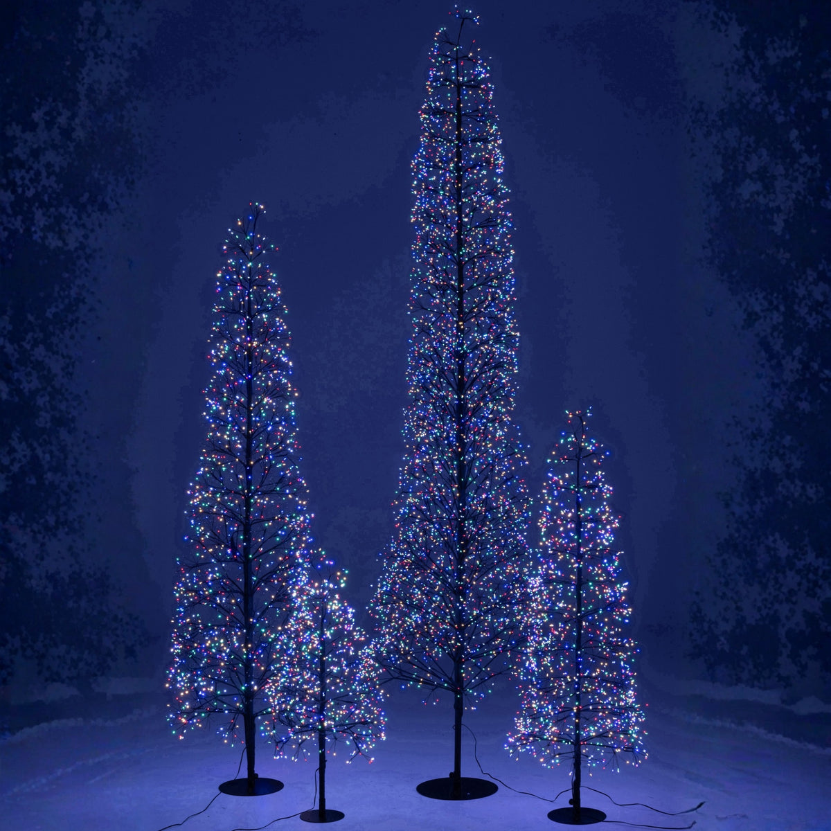 Christmas Tree Multicolor LED Lights Black Iron Extra Large H240cm J-Line