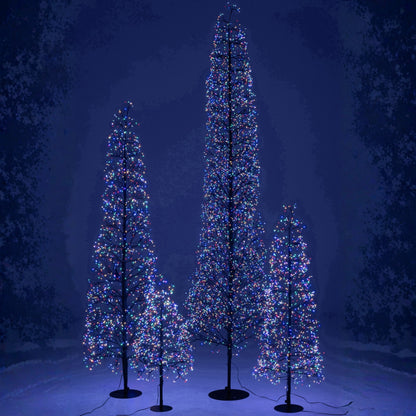 Christmas Tree Multicolor LED Lights Black Iron Extra Large H240cm J-Line