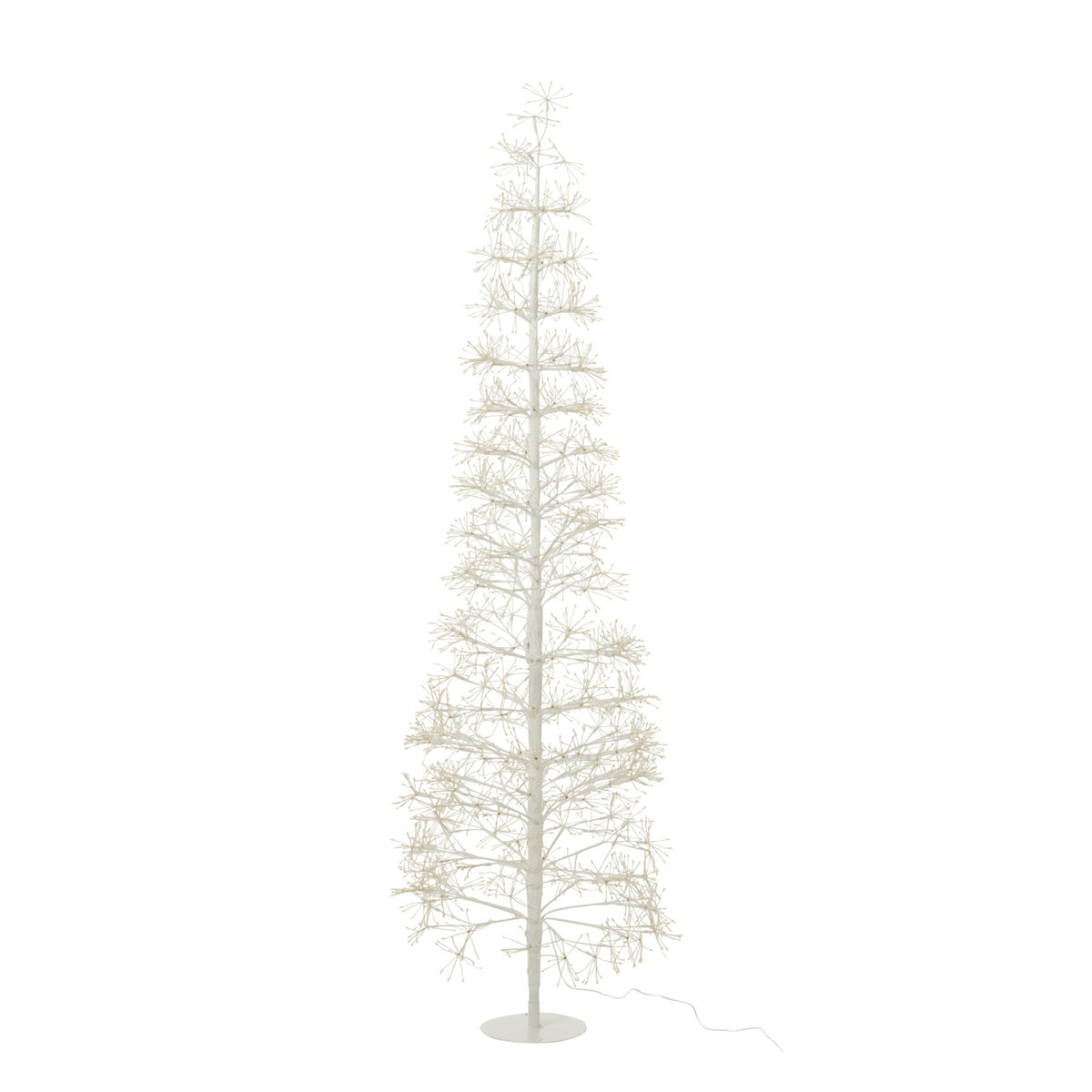 Christmas Tree with Warm White LED Lights, White Metal, Large H180 cm, J-Line