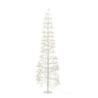 Christmas Tree with Warm White LED Lights, White Metal, Large H180 cm, J-Line