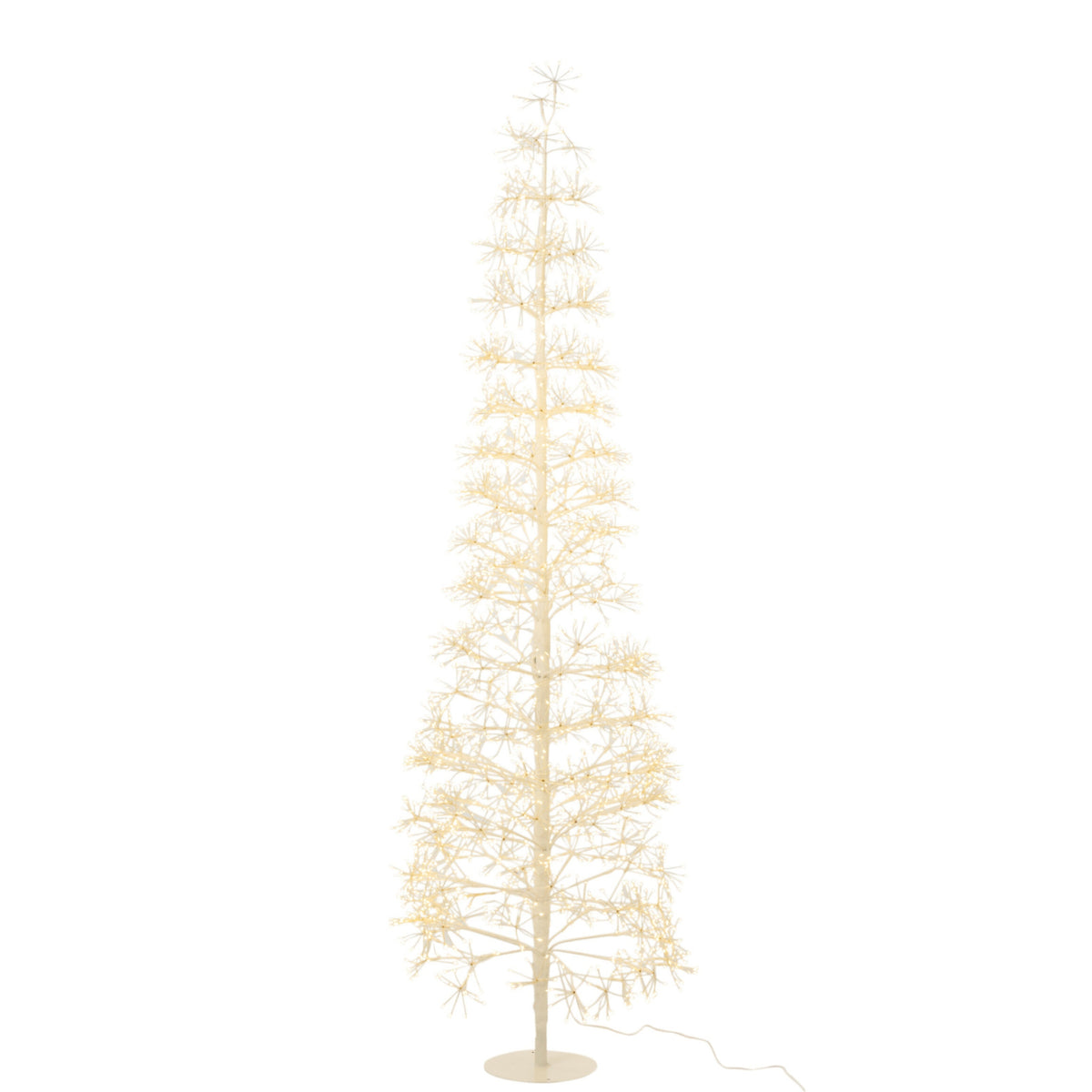 Christmas Tree with Warm White LED Lights, White Metal, Large H180 cm, J-Line