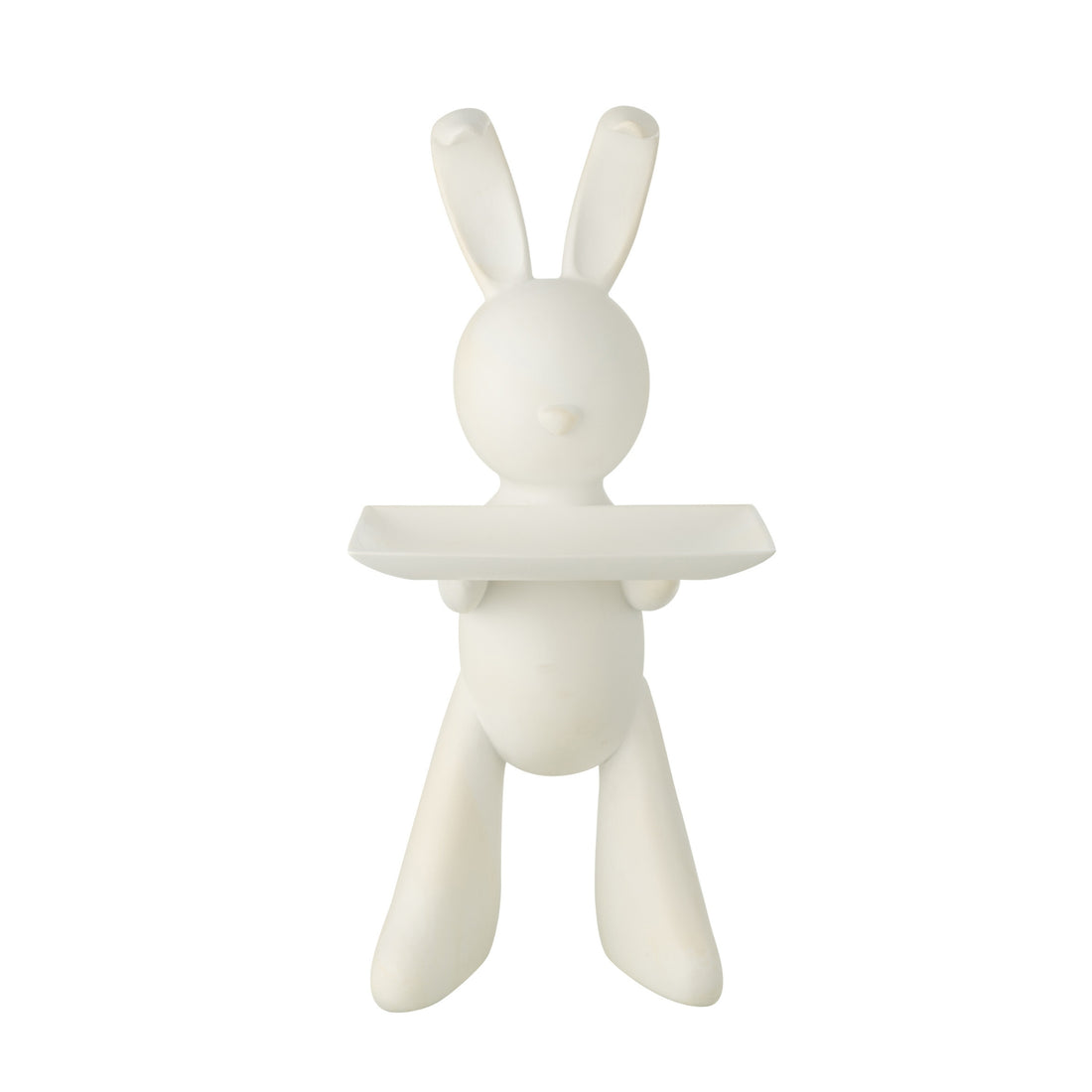 Decorative Rabbit Platter Polyresin White J-Line