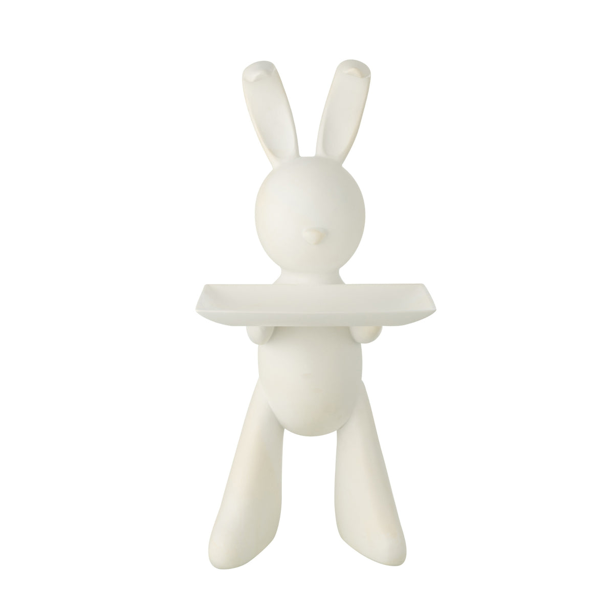 Decorative Rabbit Platter Polyresin White J-Line