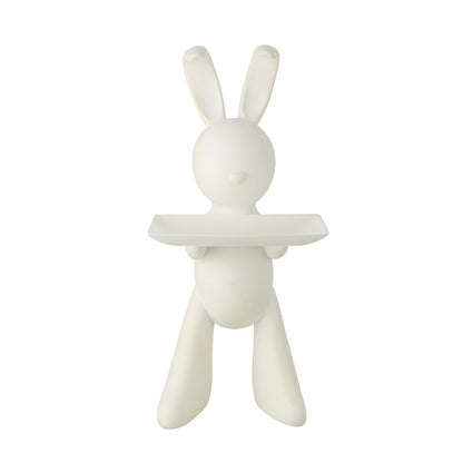Decorative Rabbit Platter Polyresin White J-Line