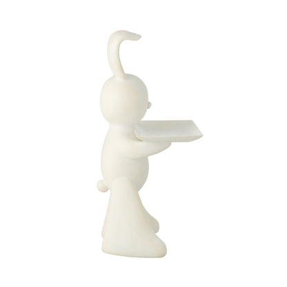 Decorative Rabbit Platter Polyresin White J-Line