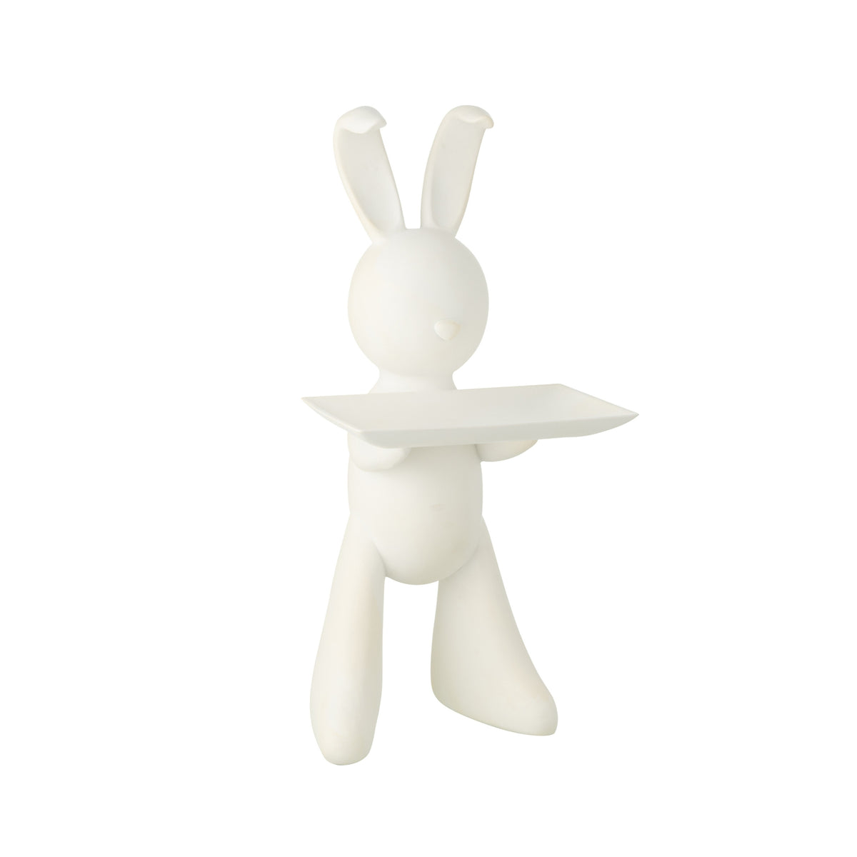 Decorative Rabbit Platter Polyresin White J-Line
