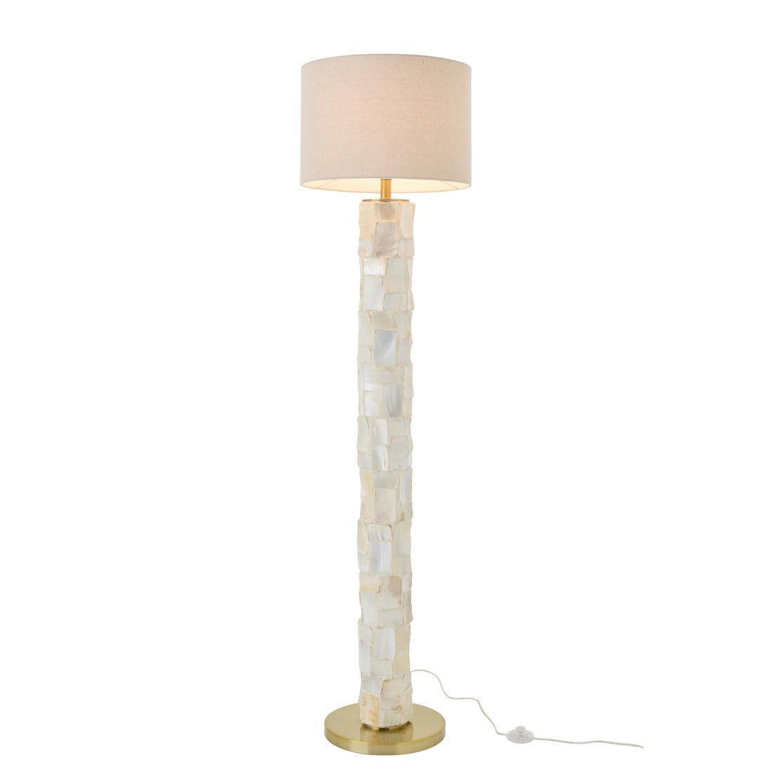 Floor Lamp Pearlescent Shell Off-White/Light Beige J-Line