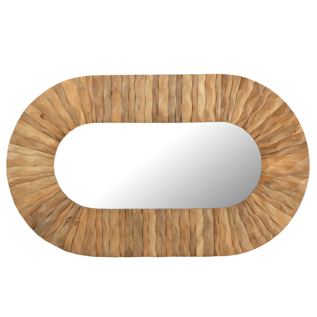 Wall Mirror Curve Oval Natural Wood 152x6x92cm J-Line