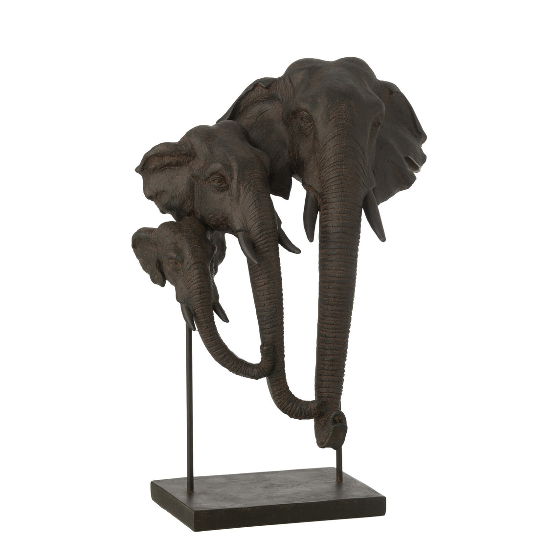 Elephant on Foot Family Polyresin Dark Brown J-Line
