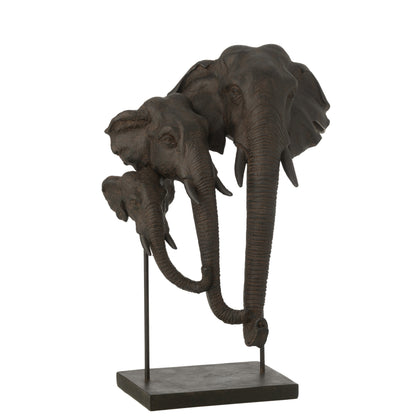 Elephant on Foot Family Polyresin Dark Brown J-Line