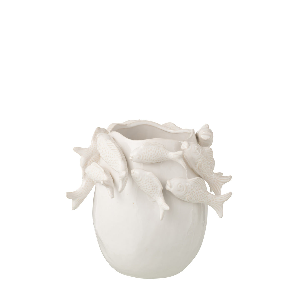 Fish Clay Vase Ecru Small J-Line