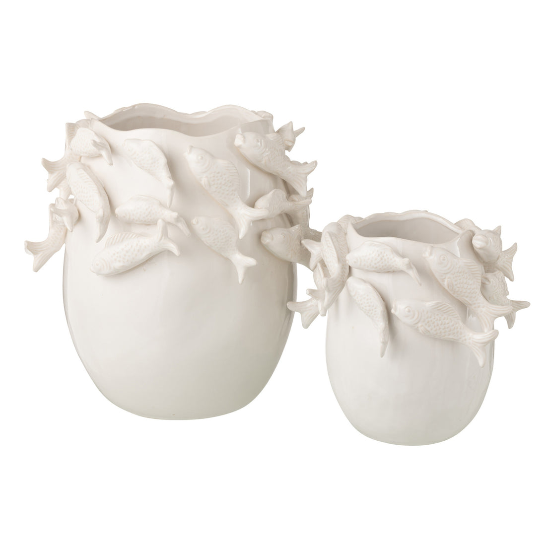 Fish Clay Vase Ecru Large J-Line
