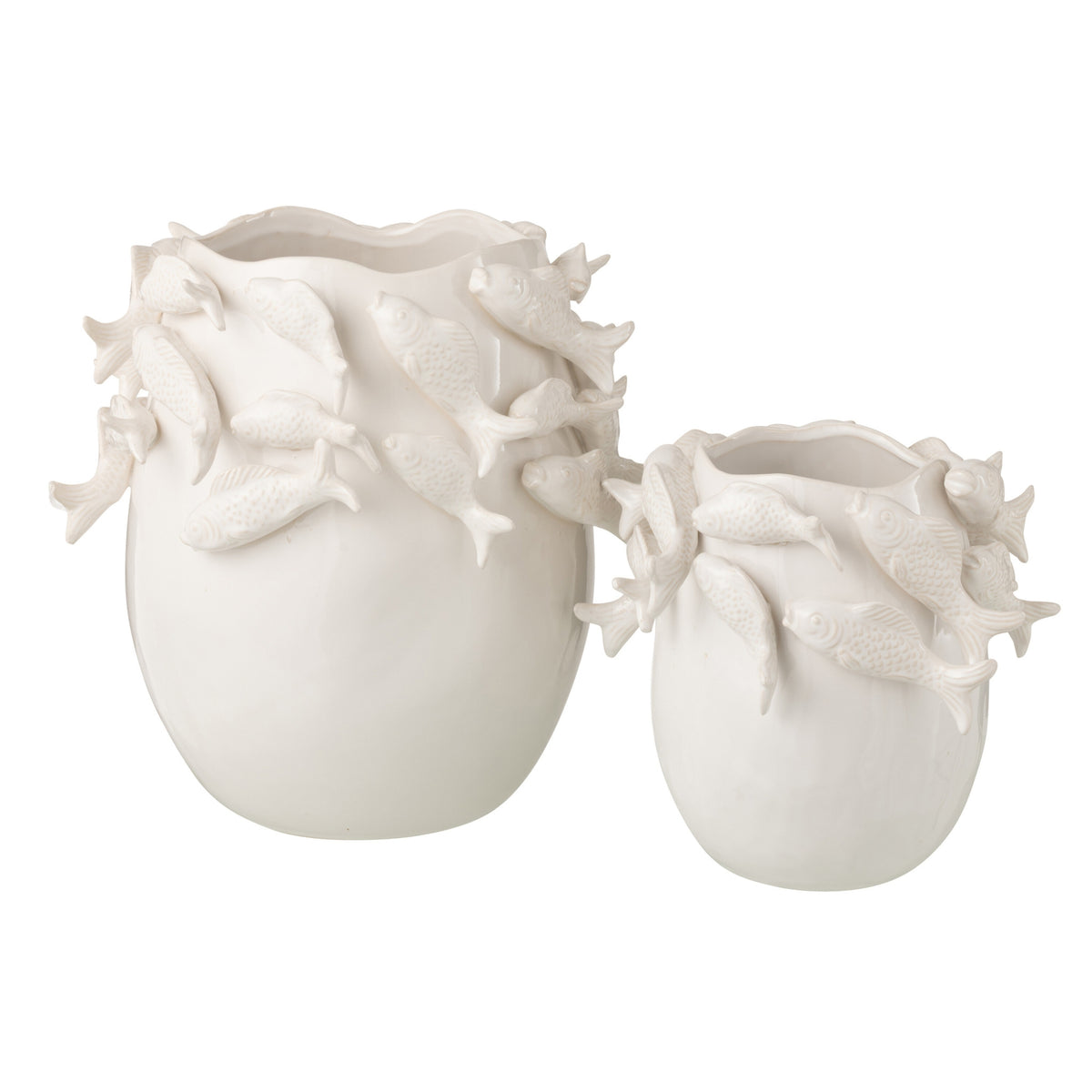 Fish Clay Vase Ecru Large J-Line