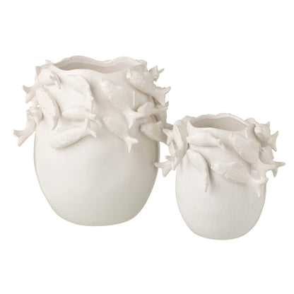 Fish Clay Vase Ecru Large J-Line