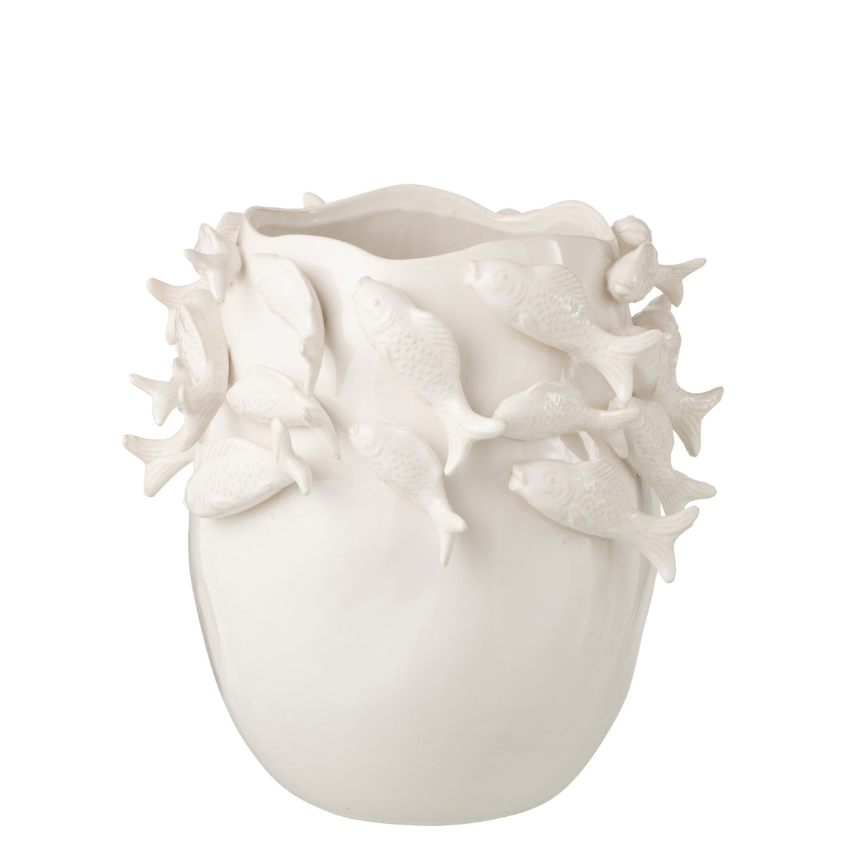 Fish Clay Vase Ecru Large J-Line