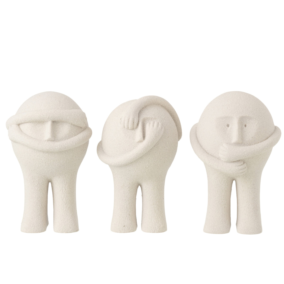 Bollie Figurine Resin Light Grey Large Assortment Of 3 J-Line