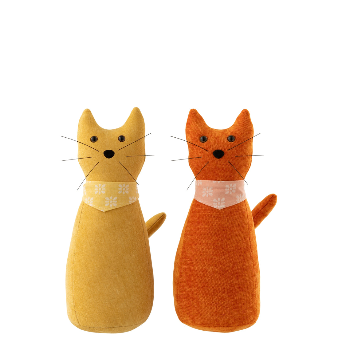 Door Stopper Cat + Scarf Polyester Warm Yellow/Dark Orange Assorted By J-Line