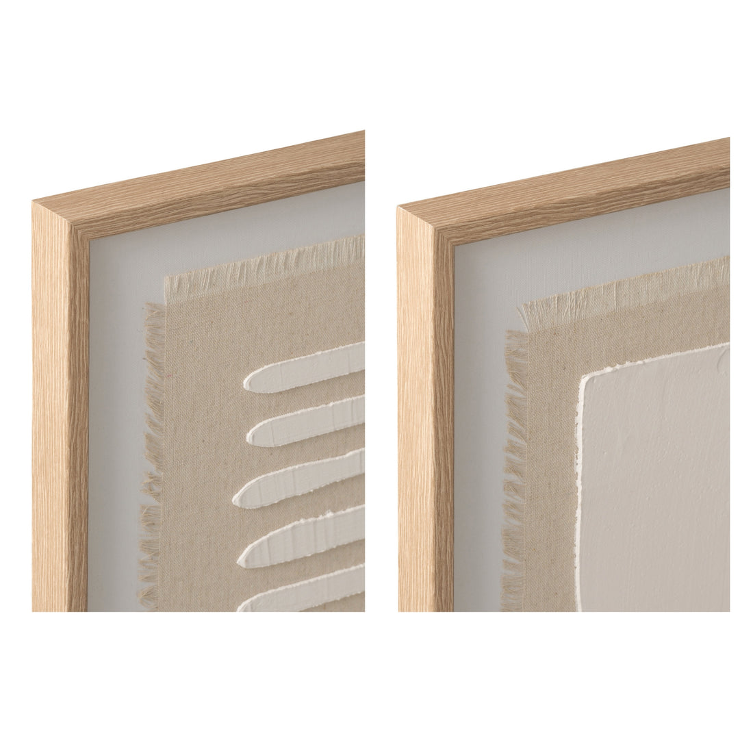 Wall Decoration Abstract Canvas Natural/White Assortment By J-Line