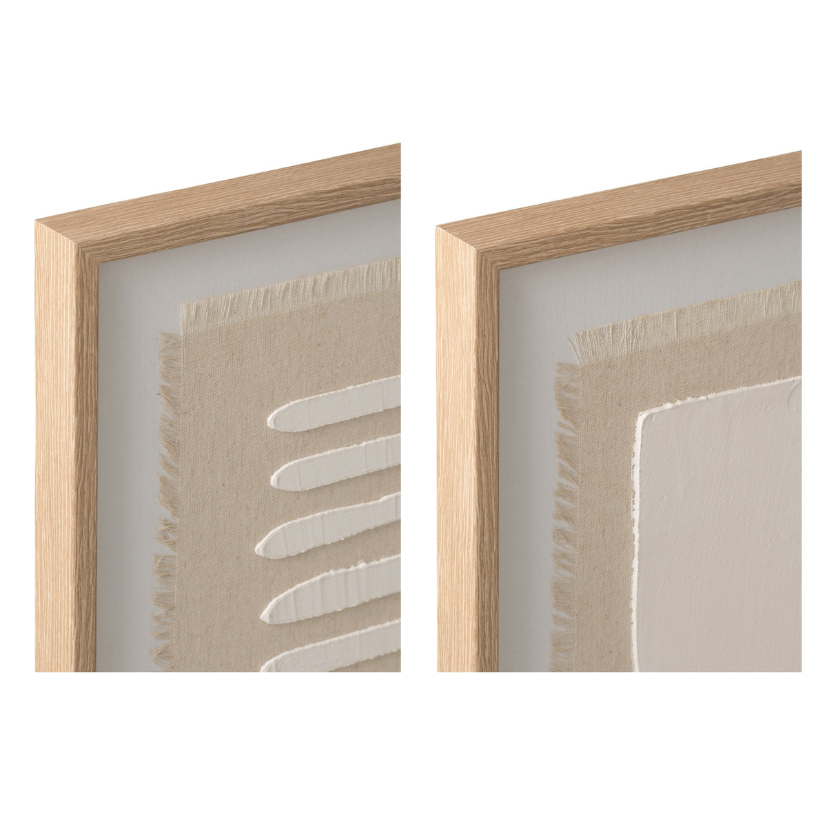 Wall Decoration Abstract Canvas Natural/White Assortment By J-Line