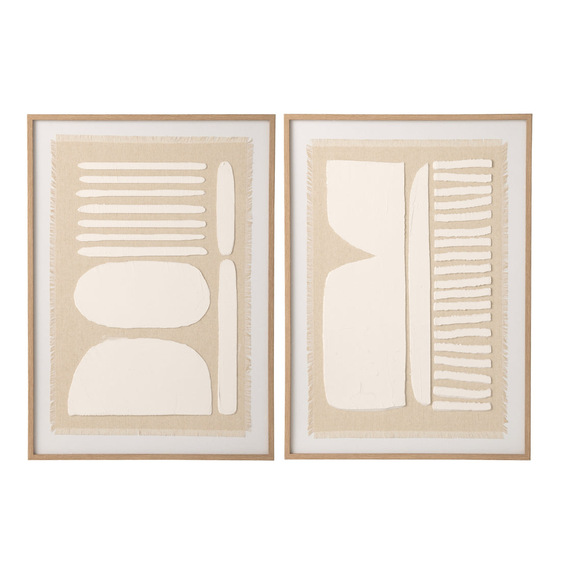 Wall Decoration Abstract Canvas Natural/White Assortment By J-Line