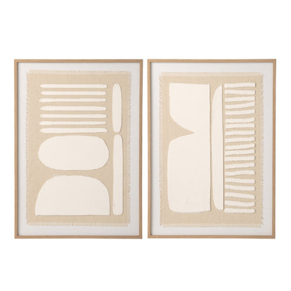 Wall Decoration Abstract Canvas Natural/White Assortment By J-Line