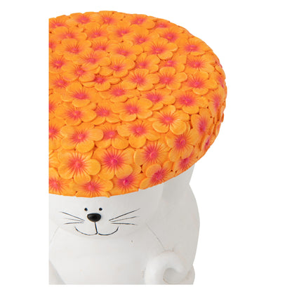 Side Table Cat Magnesium White/Orange J-Line