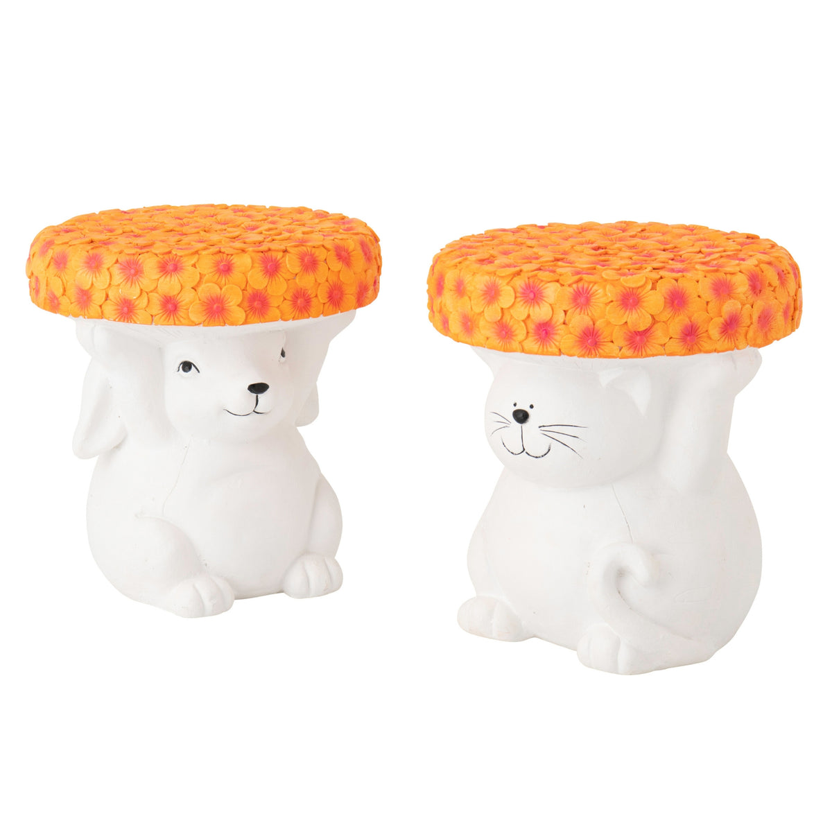 Side Table Cat Magnesium White/Orange J-Line