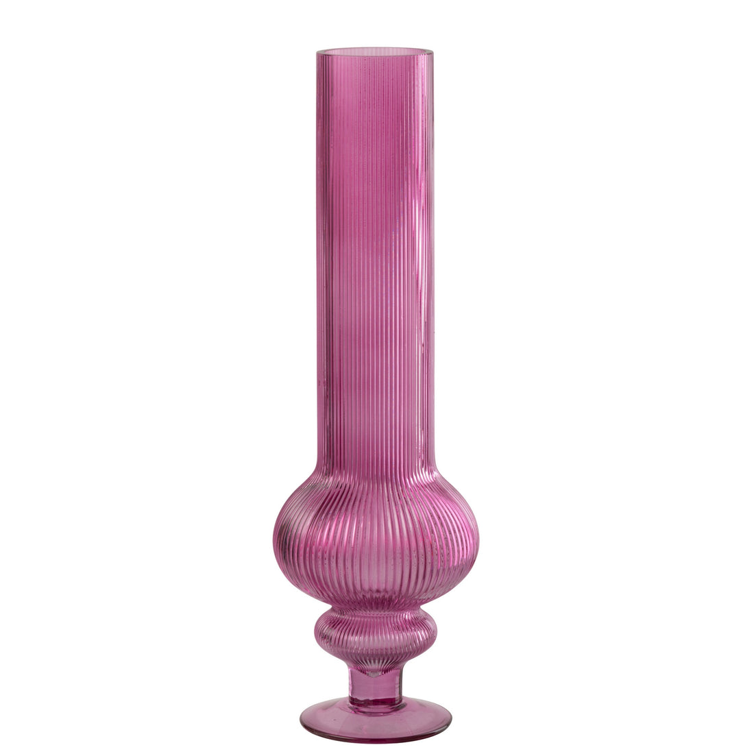 Ada Ribbed Glass Vase Fuchsia Large J-Line